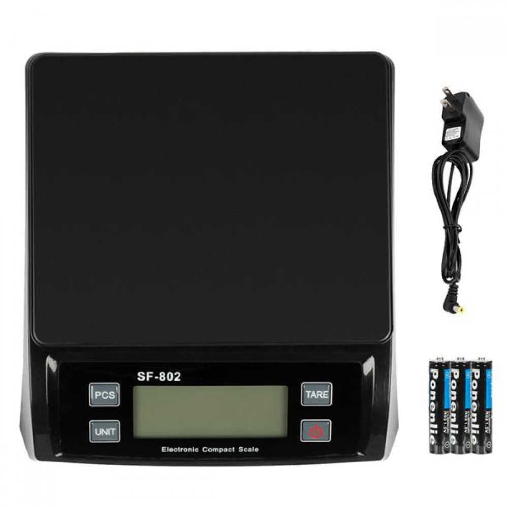 SF-802 30KG/1G High Precision LCD Digital Postal Shipping Scale Black with Adapter