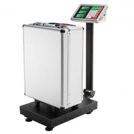 100KG/220lbs LCD Digital Personal Floor Postal Platform Scale with 30*40 Platform & 0.6mm Plate Black UK Plug