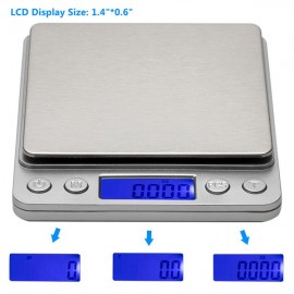 3KG/0.1g Small Jewelry Electronic Scale High Precision Two Pallets（I3000) Silver