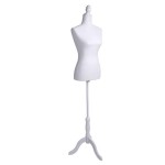 [US-W]Half-Length Foam & Brushed Fabric Coating Lady Model for Clothing Display White
