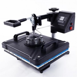 [US-W]5-in-1 Combined Type Digital Heat Press Transfer Sublimation Machine with Dual LCD Timer Black US St