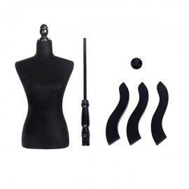 [US-W]Half-Length Foam & Brushed Fabric Coating Lady Model for Clothing Display Black