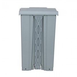 Plastic Step-On Trash Can , Grey, Hands-free Disposal, 23-Gallon Capacity
