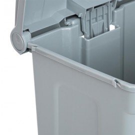 Plastic Step-On Trash Can , Grey, Hands-free Disposal, 23-Gallon Capacity