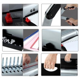 [US-W]21-Hole 450 Sheets Paper Comb Punch Binder Binding Machine Scrapbook