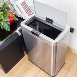 13Gallon/50L Inductive Touchless Full-automatic Fingerprint-resistant Garbage Trash Can Silver