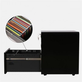 39cm Wide Rounded Corner Cabinet with Plastic Handle Black