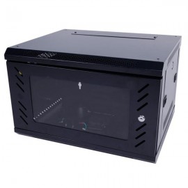 6U Equipped Iron Network Cabinet with Cooling Fan Black