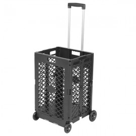 4 Wheels Mesh Rolling Utility Cart, Folding and Collapsible Hand Crate,55 Lbs Capacity