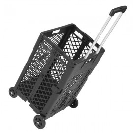 4 Wheels Mesh Rolling Utility Cart, Folding and Collapsible Hand Crate,55 Lbs Capacity