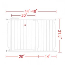 A Style White Child Safety Gate (43.75 x 47.6 x 31.5)”with 36CM Extension