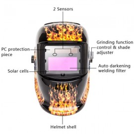 Solar Powered Auto Darkening Welding Helmet with Baffles Belle Pattern